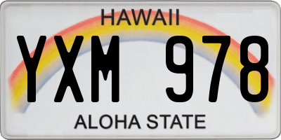 HI license plate YXM978
