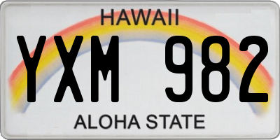 HI license plate YXM982