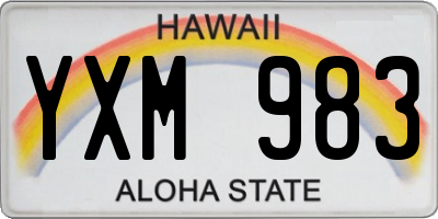 HI license plate YXM983
