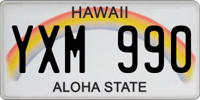 HI license plate YXM990