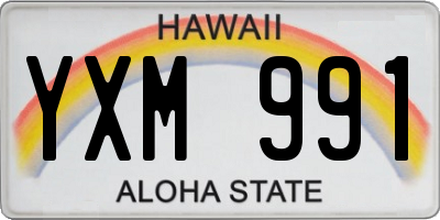 HI license plate YXM991