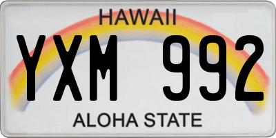 HI license plate YXM992