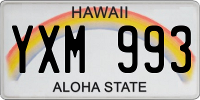 HI license plate YXM993