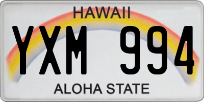 HI license plate YXM994