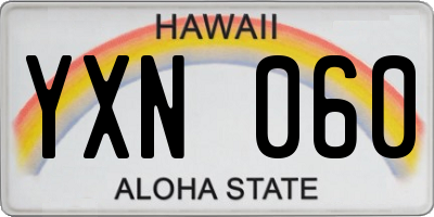HI license plate YXN060