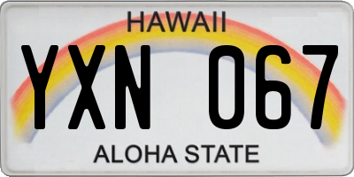 HI license plate YXN067