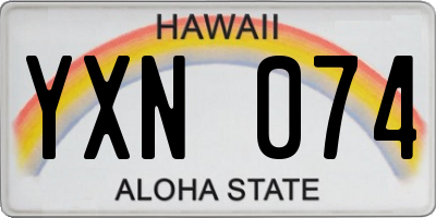 HI license plate YXN074