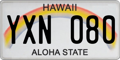HI license plate YXN080