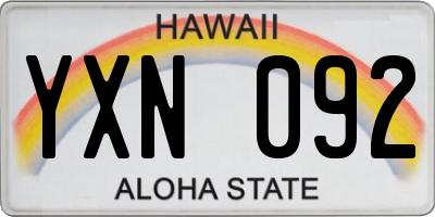 HI license plate YXN092