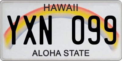HI license plate YXN099