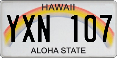 HI license plate YXN107