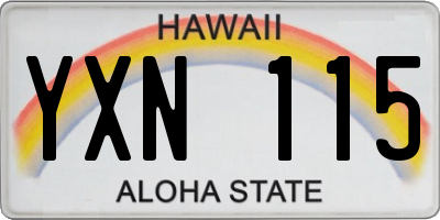 HI license plate YXN115