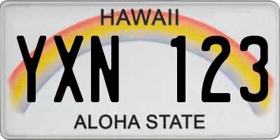HI license plate YXN123