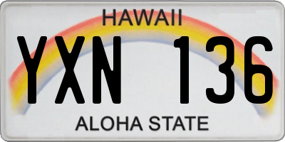 HI license plate YXN136