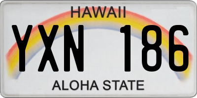 HI license plate YXN186