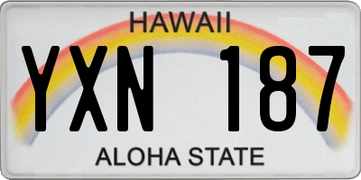 HI license plate YXN187