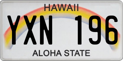 HI license plate YXN196