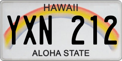 HI license plate YXN212