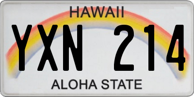 HI license plate YXN214