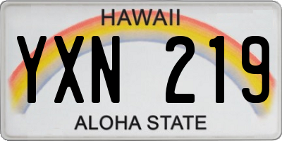 HI license plate YXN219