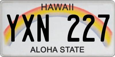 HI license plate YXN227
