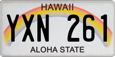 HI license plate YXN261
