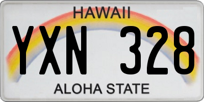 HI license plate YXN328