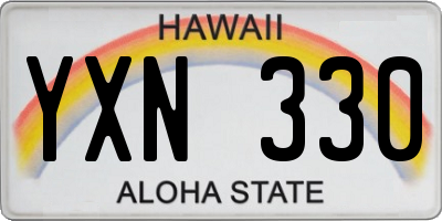 HI license plate YXN330