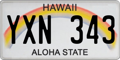 HI license plate YXN343