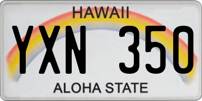 HI license plate YXN350