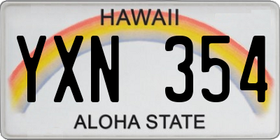 HI license plate YXN354