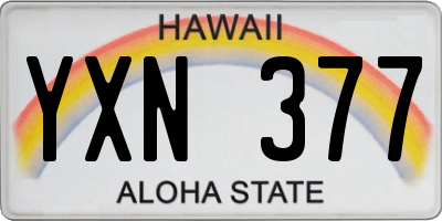 HI license plate YXN377
