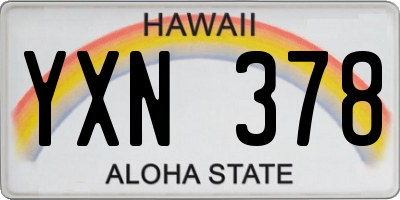 HI license plate YXN378