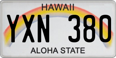 HI license plate YXN380