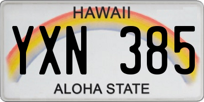 HI license plate YXN385