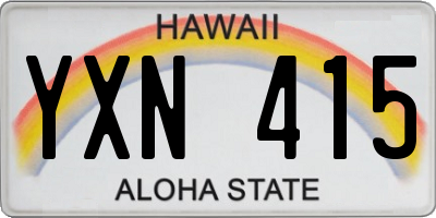 HI license plate YXN415