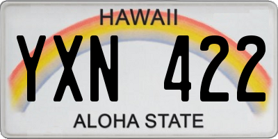 HI license plate YXN422