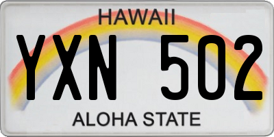 HI license plate YXN502
