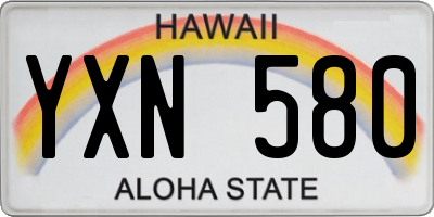 HI license plate YXN580