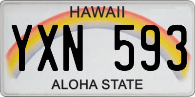 HI license plate YXN593