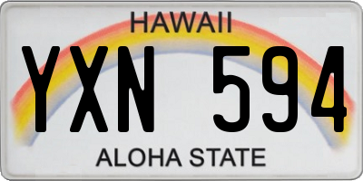 HI license plate YXN594