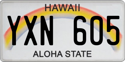 HI license plate YXN605
