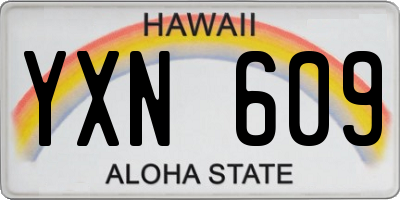 HI license plate YXN609