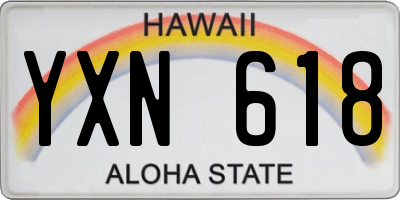 HI license plate YXN618