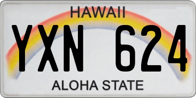HI license plate YXN624