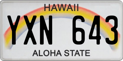 HI license plate YXN643