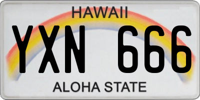 HI license plate YXN666