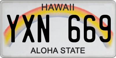 HI license plate YXN669