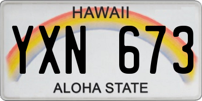 HI license plate YXN673