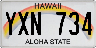 HI license plate YXN734